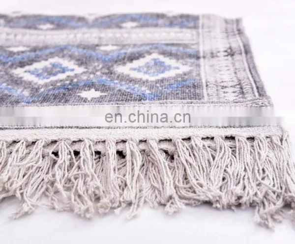 Indian Rug Dari Rugs Woven Mat Cotton Floor Runner Yoga Mat 3x5 Ft Bohemian Carpet photo-2