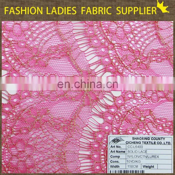 Soild Color Nice Flower High End Ladies Garment Nylon/cotton Lace Fabric photo-4