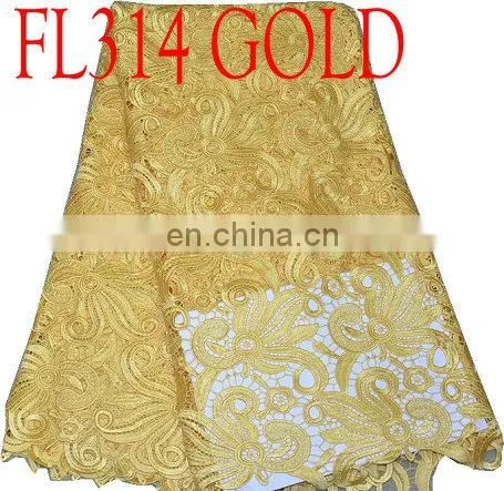 Free Shipping Cheap African Yellow Guipure Lace Fabric African Cord Lace photo-5