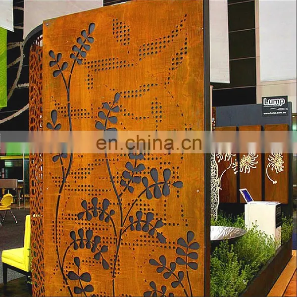 Customized High Quality Laser Cutting Corten Rusted Steel Screen photo-5