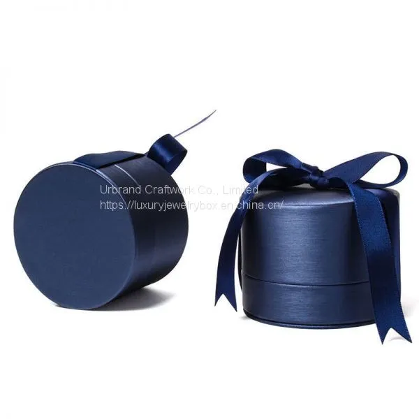 Round Brushed PU Ring Box Pendant Box Necklace Box Jewelry Box Jewelry Packaging Box Custom LOGO Wholesale photo-5