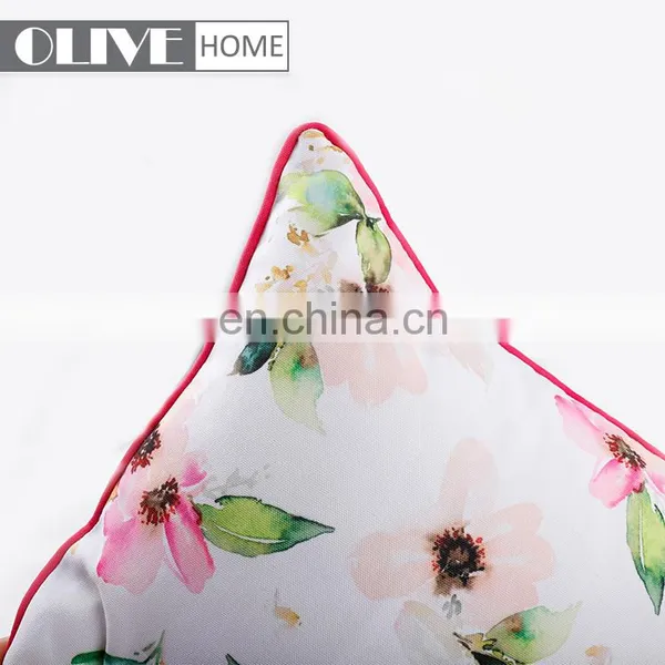 Hot Sale Custom Design Flower Paint Printed Decorative Pillow Outdoor Cushions for Car photo-3