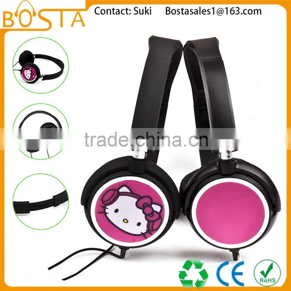 2015 Updated Good Leather Hello Kitty Animation Headphone photo-2