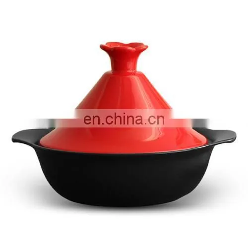Porcelaine Ceramic Colored Enamel Cast Iron Moroccan Tajine Dish Pot photo-3