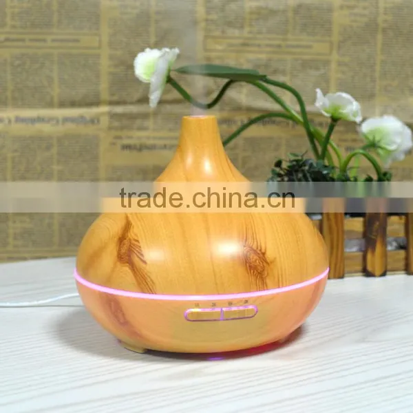 300ml Cool Mist Humidifier Ultrasonic Aroma Essential Oil Diffuser for Office Home Bedroom Living Room Study Yoga Spa Wood Grain photo-4