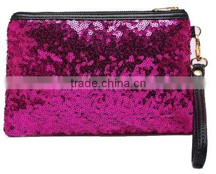 High Quality Glitter Cosmetic Bag, OEM Glitter Faux Leather Cosmetic Pouch,ladies Glitter Clutch Bag,ladies Leather Vanity Bag photo-3