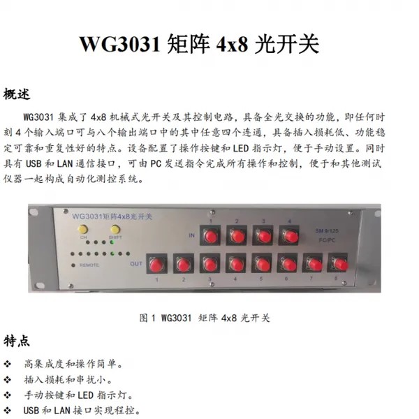 Wg3031 Matrix 4X8 Optical Switch photo-2