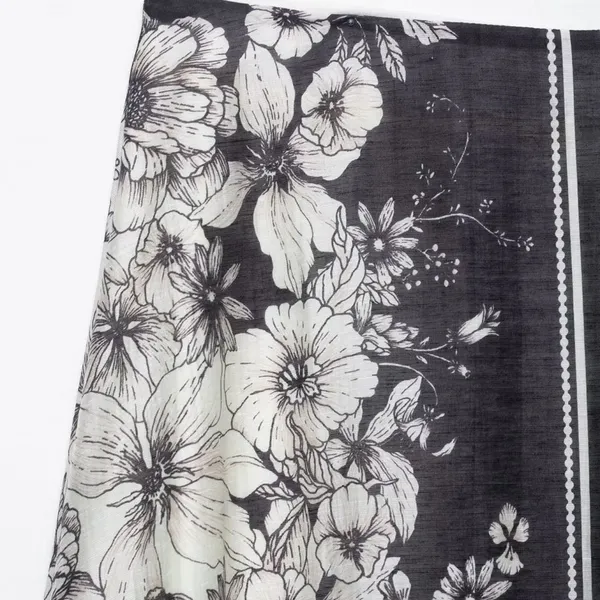 Vintage Floral Sexy Spaghetti Strap Long A-Line Flared Skirt Dress photo-3