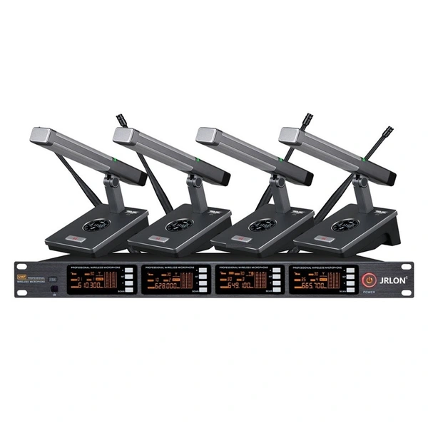 JRLON LA-2400 Four-way Wireless Conference Microphone (Built-in rechargeable battery, battery detachable)