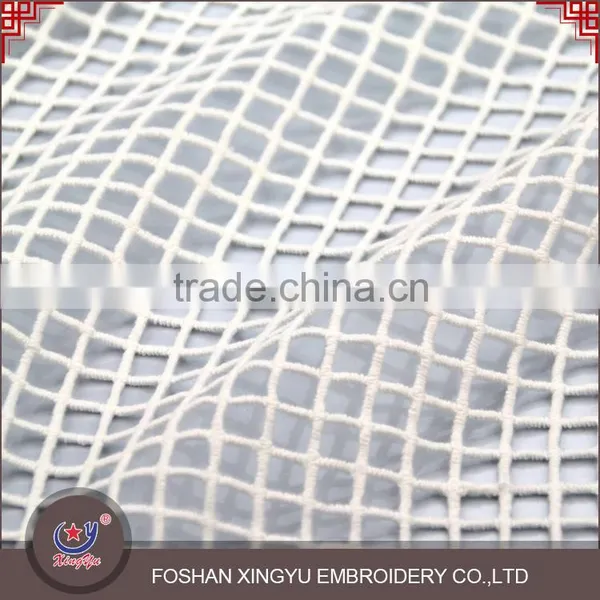 Top Quantity New Product Polyester Chevilled Silk Plaid White Lace Fabric Decoration for Lady Clothing photo-4