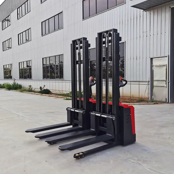 1T 1.6M Lift Stacker Machine Self Loading Portable Forklift Electric Stacker photo-3