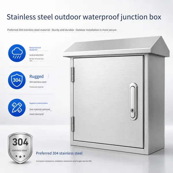 304 Stainless Steel Outdoor Waterproof Junction Box, Rainproof Terminal Box, Distribution Box, Control Box, Empty Box Customization