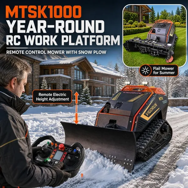Remote Control Snow Plow CE Mower Machiniry 56V 6000W Generator Flail Mower For Tractor Door For Forestry