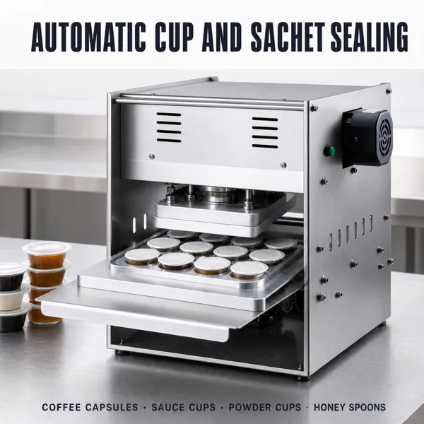 Aluminum Foil Cup Sealing Machine With Customized Mold Sauce Cup Sealer for Beverage Shop Food Factory and Kitchen Use