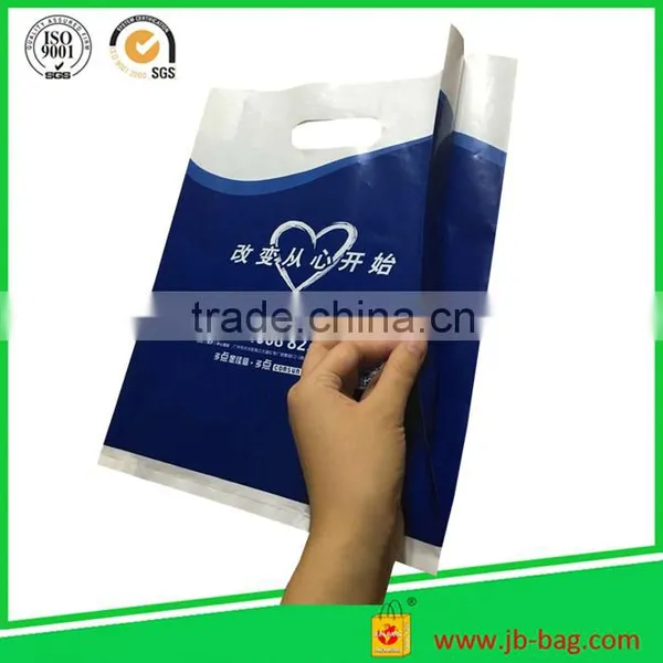HDPE Poly Matt Finish Reusable Plastic Bags With Gusset Base and Die-Cut Handle photo-5