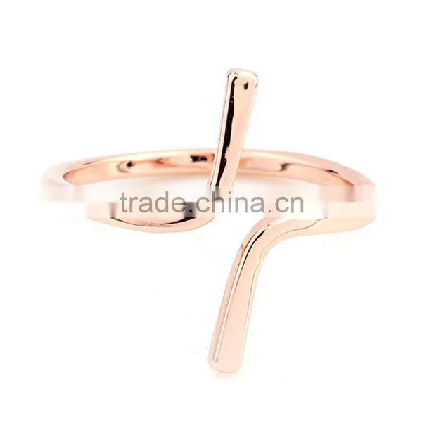 Hot Sale Unique Fashion Multicolor Copper Alloy Parallel Ring Designs 2016