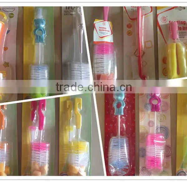 China Factory Wholesale Health 100% Sponge Nylon Baby Bottle Brush Set photo-4