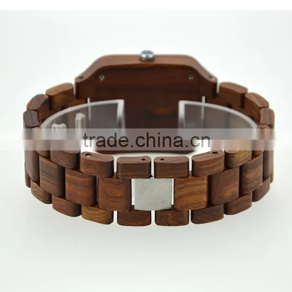 2016 Natural Eco-friendly New Design Wooden Wrist Watchmen Size,case Diameter is 40mm,red Sandalwood Case and Band 2315 Movement photo-5