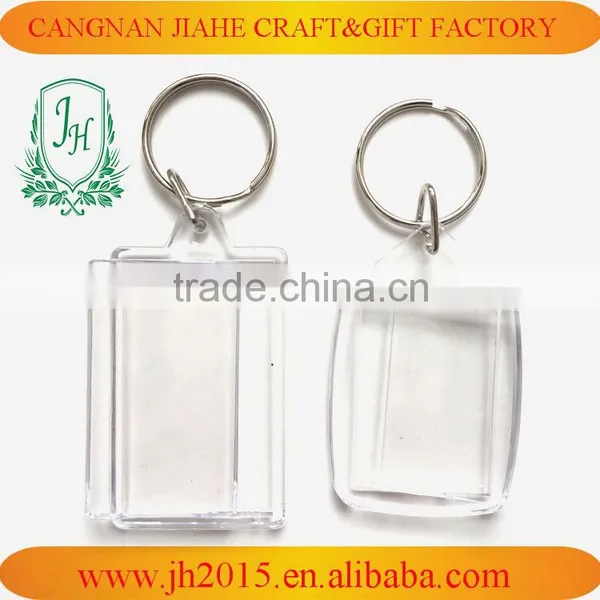 Plastic Transparent Blank Insert Photo Picture Keychain Frame Keyring photo-2