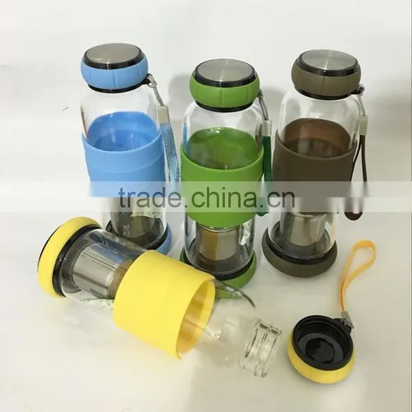WB-S100 Premium Quality Reusable Glass Tea / Fruit Infuser Bottle photo-4