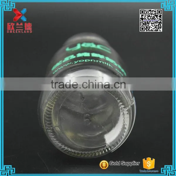 250ml Glass Milk Pudding Juice Bottle Jar With Transparent Plastic Cap and Logo Screw Printing photo-4