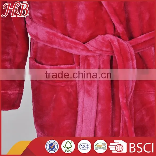 Flannel Fleece Long Bathrobe photo-5