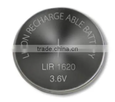 Button Cell Battery 3.6 Volt LIR1620 Lithium Rechargeable Battery Lir1620 Lir2016