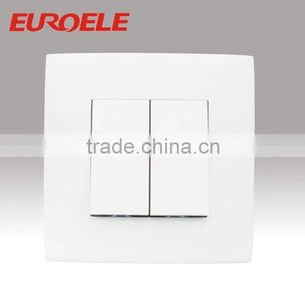 E-04 Europe Two Gang One Way Wall Switch