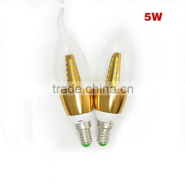 High Brightness Aluminum Alloy 5W LED Bulb Light 220V E14 LED Candle Light photo-2