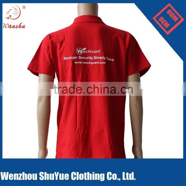 Custom Red Color Polo t Shirt With Your Own Logo ,one Color Logo t Shirt photo-4