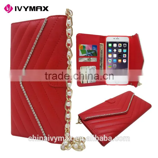 Lady Style Diamond Bling Leather Wallet Case for Iphone 6, for Iphone 6 Case photo-5