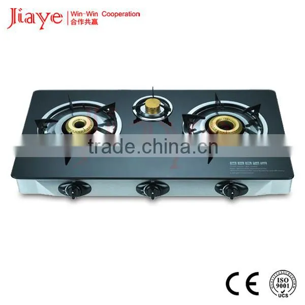3 Burner table gas hob indian style countertop gas stove with enamel grill JY-TG3005