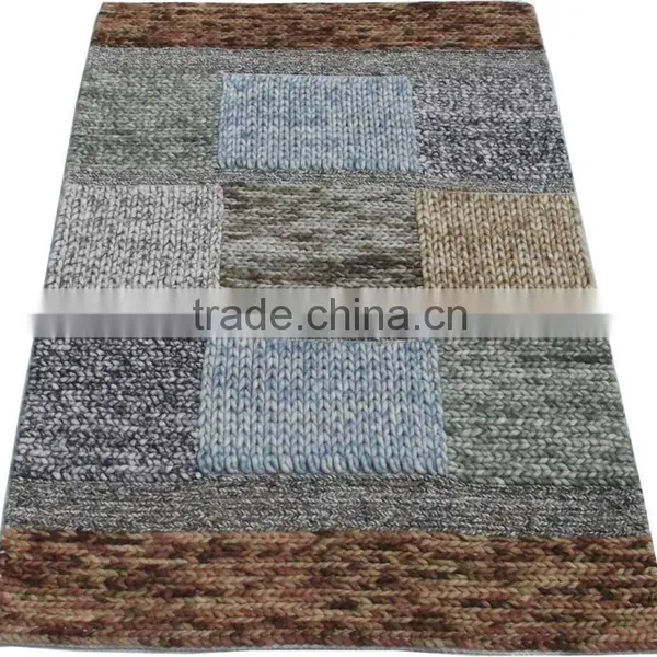 Flat weave cut pile 0 count wool rug