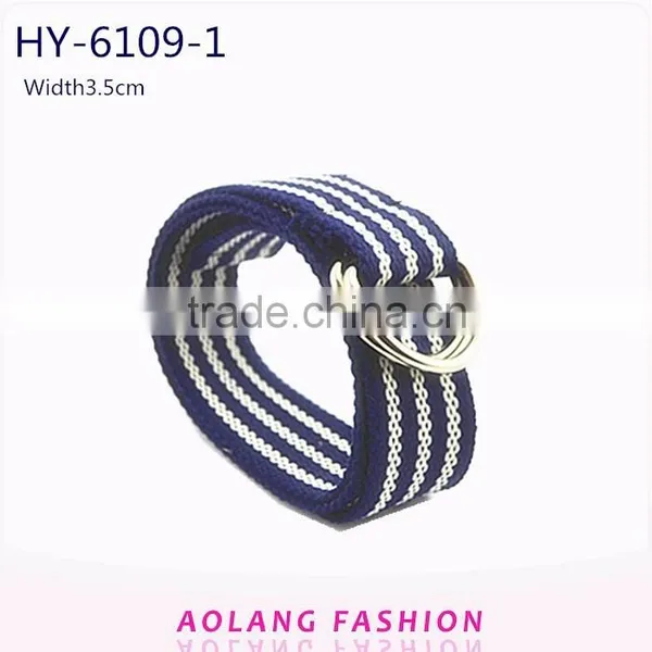 Quality Cotton/Canvas Fabric Men's Webbing Belt With Double D Ring photo-3