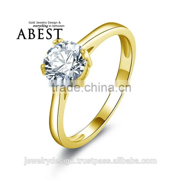 10K Gold Yellow Solitaire Rings Sona Nscd Simulated Diamond Ring Jewelry Ring New Wedding Engagement Rings For Women Gift