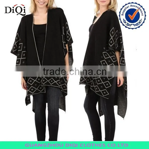 New Fashion Women Batwing Poncho Knit Cape Coat Cardigan Sweater Knitwear Outwear