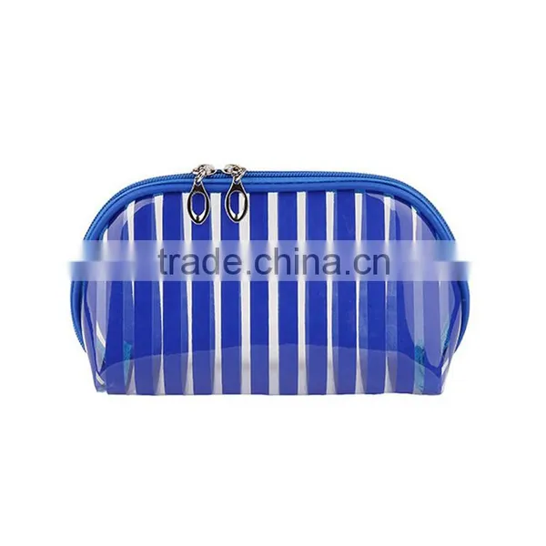 Stripe PVC Transparent Toiletry Bag Portable Travel Cosmetic Bag photo-4