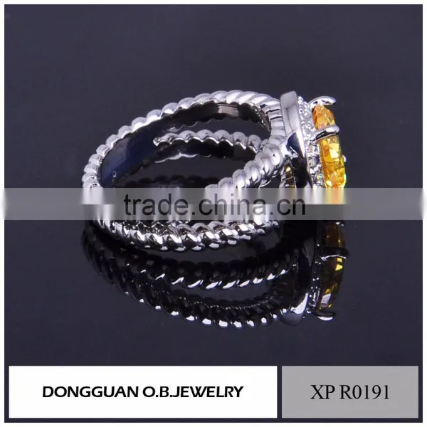 Diamond Drill Bit Engagement Ring With Yellow Diamond Wedding Ring photo-5