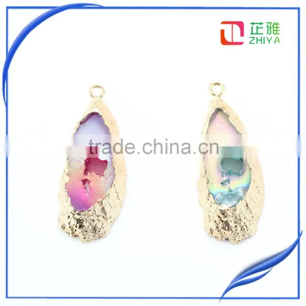 Hot Sale DIY Necklace Accesssory Wholesale Druzy Geodes Pendant for Women photo-6