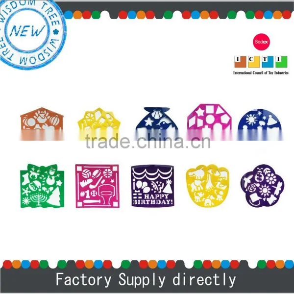 Kids plastic template drawing rulers, stencil rulers, plastic rulers set