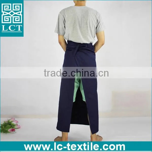 Custom Embroidered Unisex 100% Cotton Black Long Apron photo-2