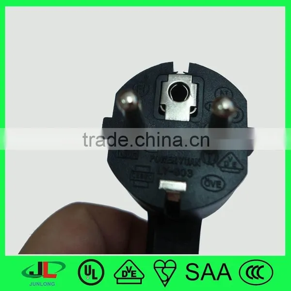 Hot Sale EU 3 Pin Right Angle Schuko Plug European Power Extension Cord photo-2