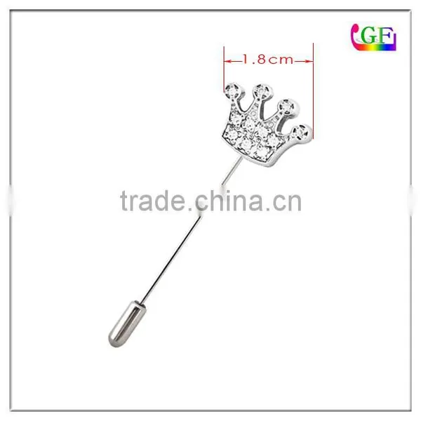 Custom Metal Crystal Collar Stick Pin