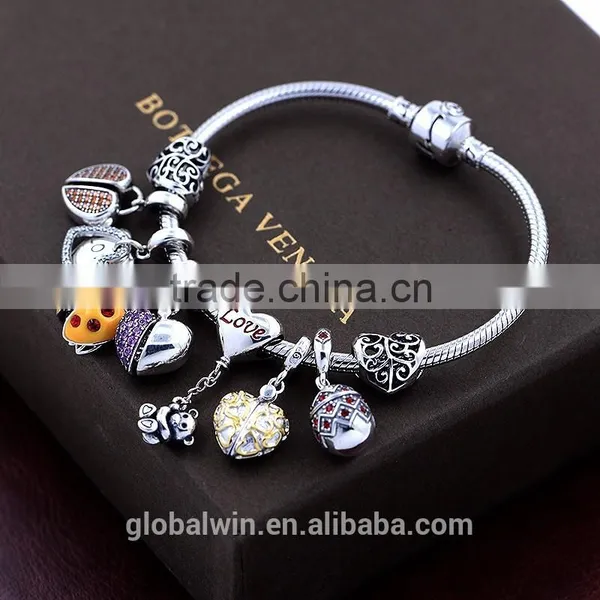 New Fashion Silver Bead Handcraft Custom Silver Charm Hollow Out Round Silver Bead Engraved S925 Fashion Jewelry T045 photo-3