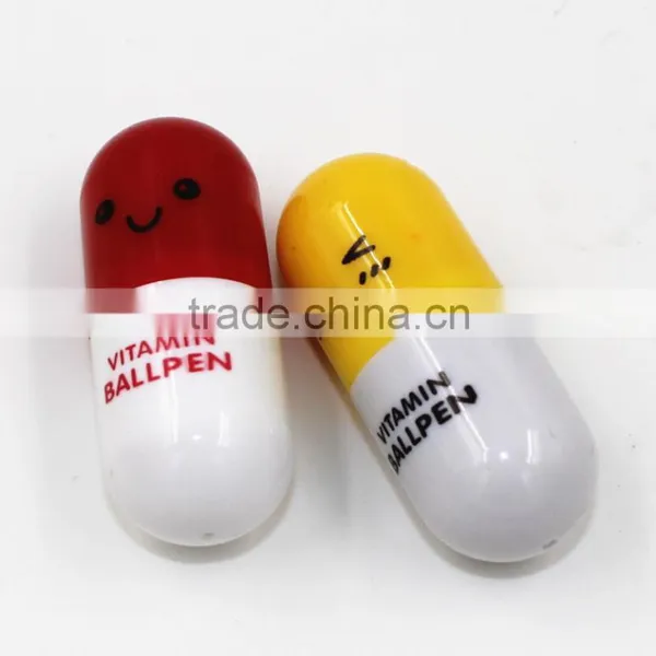 Pill Ball Point Pen Telescopic Vitamin Capsule Ballpen Stationery photo-2