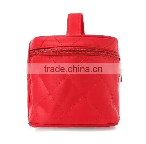 New Good Portable Type Bags Zipper Cosmetic Storage Make up Makeup Bag 4colors Handle Train Case Purse Toiletry Pouch photo-4