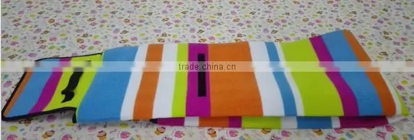 Polar Fleece Outdoor Beach Mat Striped Blanket photo-4