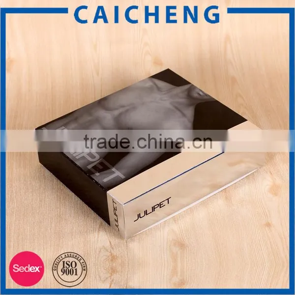 High Quality Plane Shape Folding Underwear Packing Black Paper Box photo-5