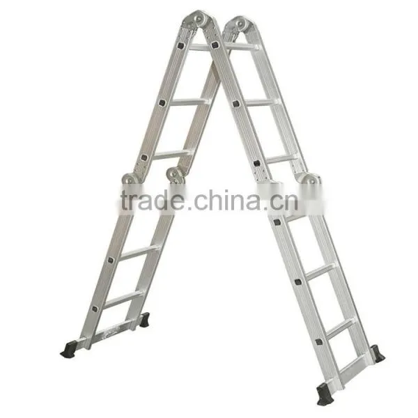 12.5FT Multi Purpose Aluminum Folding Step Ladder Scaffold Extendable Heavy Duty photo-2