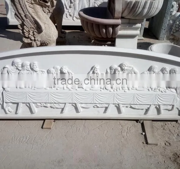 White Marble Christianity Jesus Jesu And Disciple Last Supper Statue photo-2